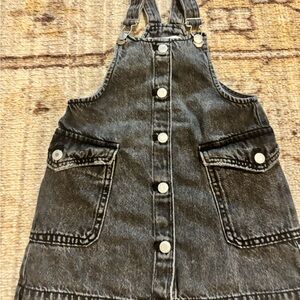 Zara Black Denim Kids Overalls